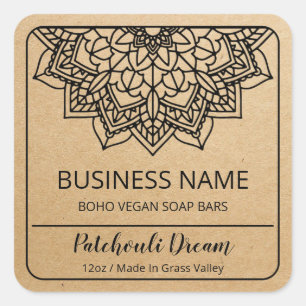 Mandala Soap Business Product Labels