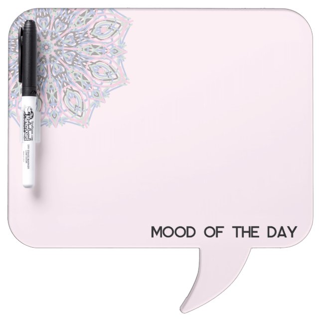 Mandala Soft Pink Delicate Lettering Customized. Dry Erase Board (Front)