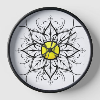 Mandala Softball Wall Clock
