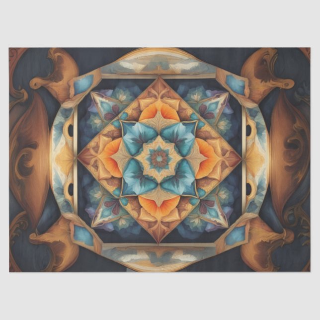  Mandala Softly Color  decoupage Tissue Paper (Front)