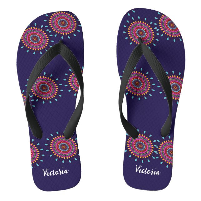 Mandala Spectrum Symphony Flip Flops (Footbed)