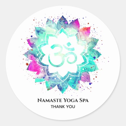  Mandala Spiritual OM Symbol Lotus Flower Aum Classic Round Sticker