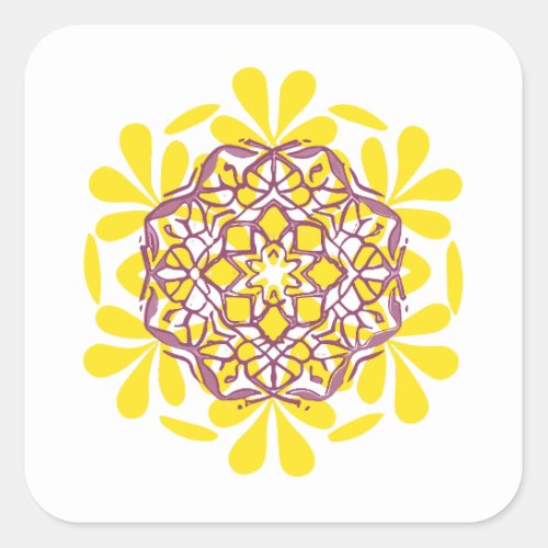 mandala square sticker