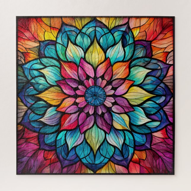 Mandala Stained Glass Puzzle (Vertical)