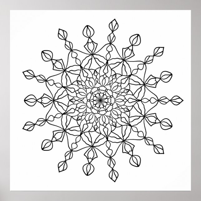 Mandala Star Coloring Poster (Front)