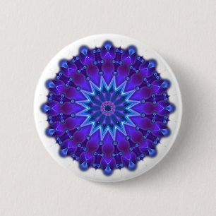Mandala star in blue button