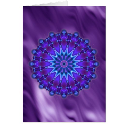 Mandala star in blue | lila waves cards (Front)
