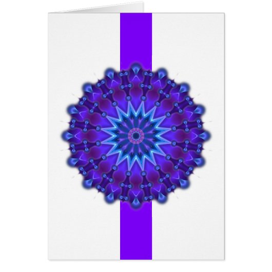 Mandala star in blue | violet stripe cards (Front)
