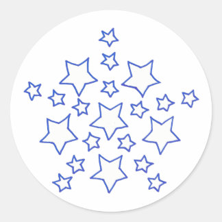 Mandala Star of stars pattern, in blue, stickers