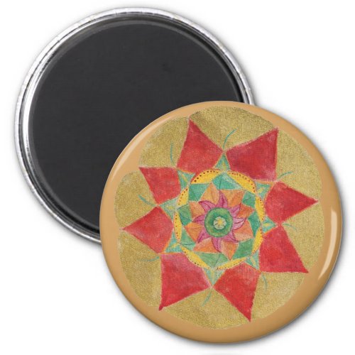 Mandala Star Sacred Geometry  Round Magnet