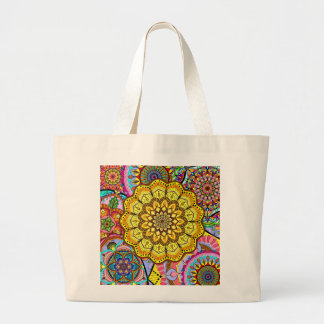 Mandala stlye large tote bag