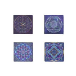Mandala Stone Magnets, Set of Four Stone Magnet
