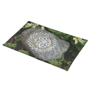 Mandala stone Nature Photo Placemats 20" x 14"