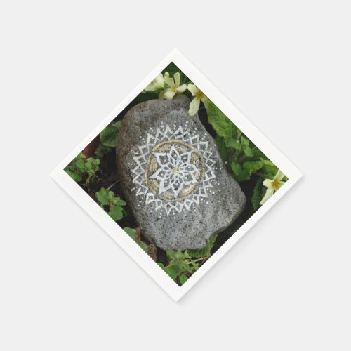 Mandala Stone Photo  Paper Napkins