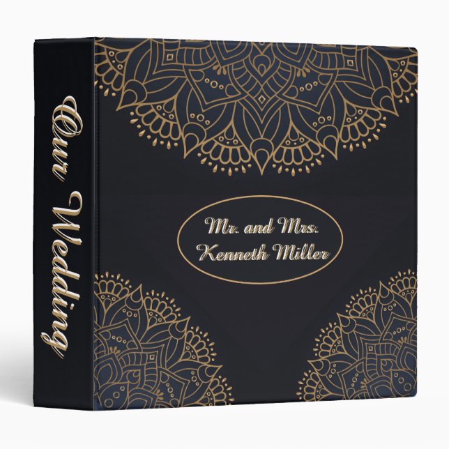 Mandala Style 3 Ring Binder (Front/Spine)