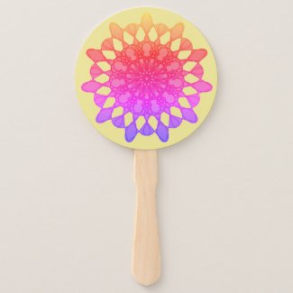 Mandala Sunlike Design on Hand Fan