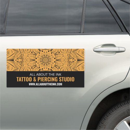 Mandala Symbol Tattooist  Body Piercer Car Magnet