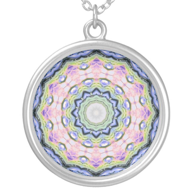 Mandala Talisman Silver Plated Necklace (Front)