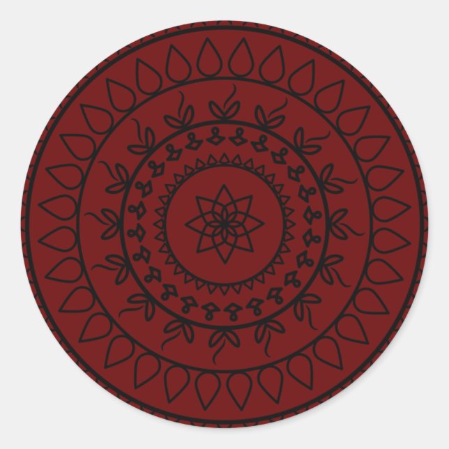 mandala-tattoo-spiritual-circle classic round sticker (Front)