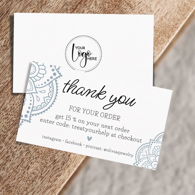Mandala Thank You For Your Order Add Your Logo Business Card (Mandala Thank You For Your Order Add Your Logo Business Card)