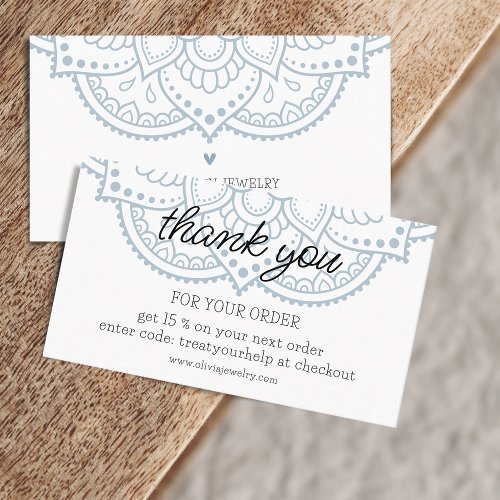 Mandala Thank You For Your Order Business Card