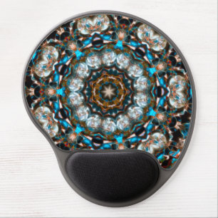 Mandala that looks like a crater in bright colors gel mouse pad