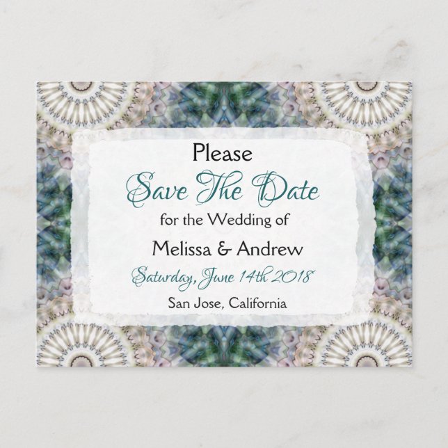 Mandala Themed Wedding Save the Date Announcement Postcard (Front)