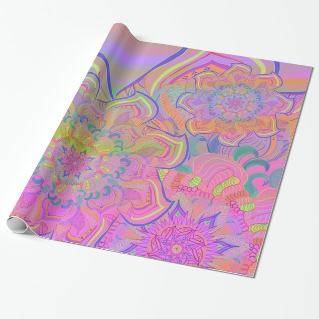 Mandala Three Layers Wrapping Paper (Unrolled)