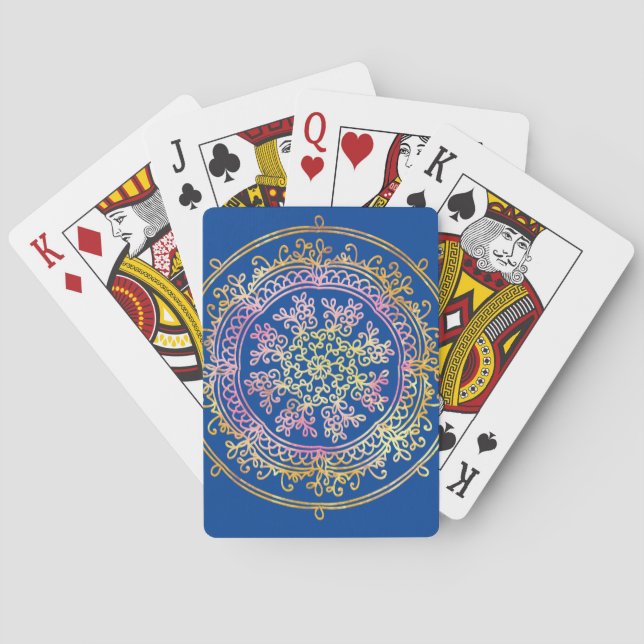 Mandala Throw Pillow Poker Cards (Back)