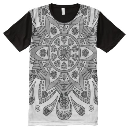 Mandala Tiga Abu Abu All-Over-Print Shirt