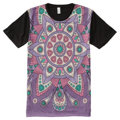 Mandala Tiga Original Purple All-Over-Print T-Shirt