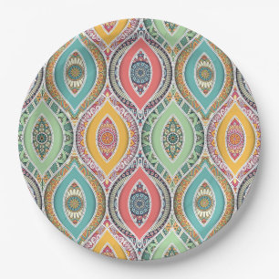 Mandala Tile Pattern Paper Plates