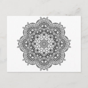 Mandala To Color In Postcard