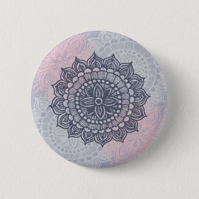 Mandala Tracery Ornament Button (Front)