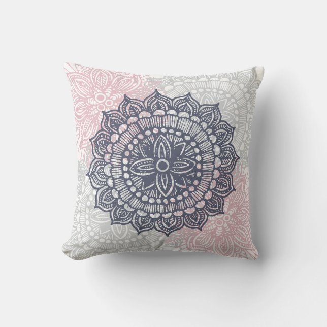Mandala Tracery Ornament Throw Pillow (Front)