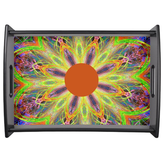 Mandala Tray, Add Your Initials to Center Serving Tray (Front)