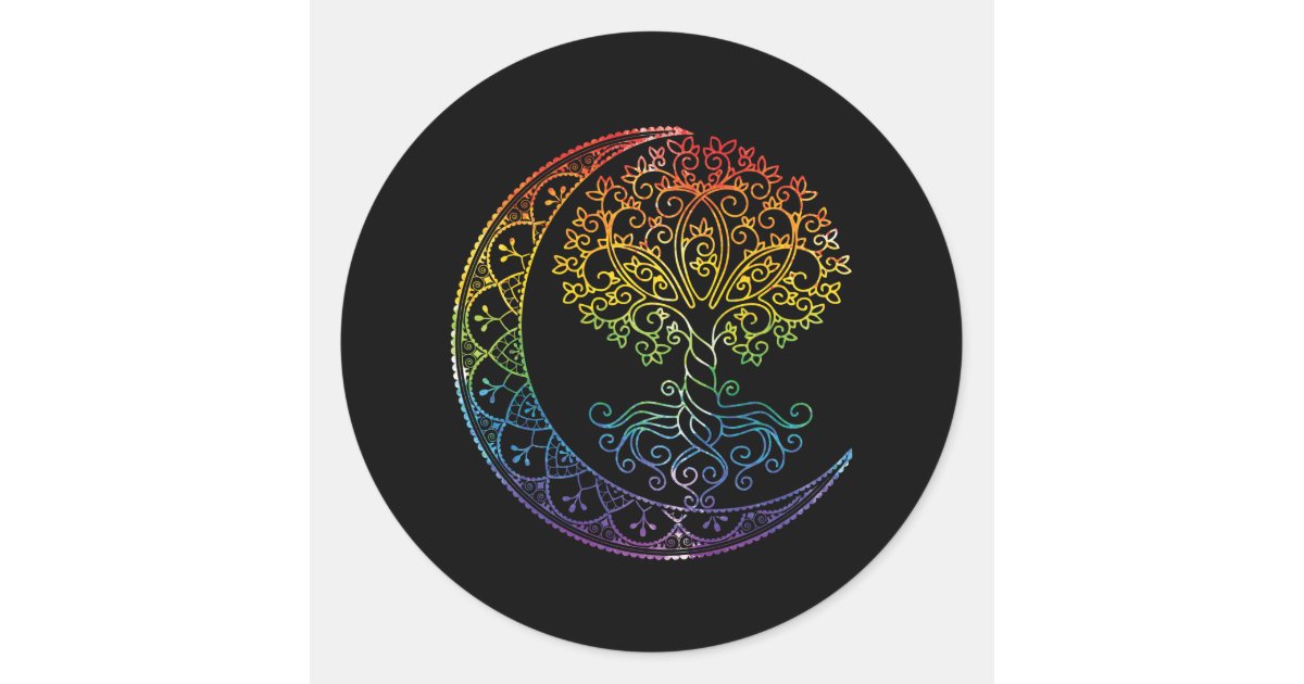 Mandala Tree Of Life Tattoo Style Classic Round Sticker | Zazzle
