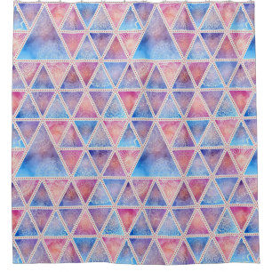 Mandala Triangles Pattern Shower Curtain