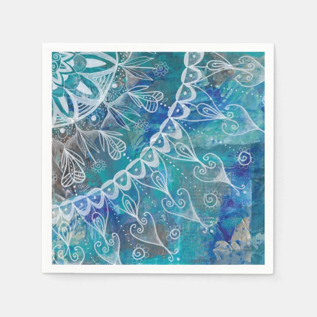 Mandala türkis und blau napkins (Front)