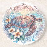 Mandala Turtle Sandstone Coaster<br><div class="desc">Embrace tranquility and harmony with this mandala turtle-themed sandstone coaster. Featuring an intricate mandala design combined with a peaceful turtle, this coaster adds a touch of serenity and elegance to any space. Perfect for those who appreciate spiritual and nature-inspired decor, it makes a stylish and meaningful addition to your home...</div>