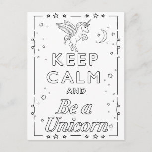 Mandala Unicorn Color Card