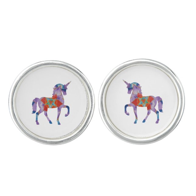 Mandala Unicorns Art Cufflinks (Front)