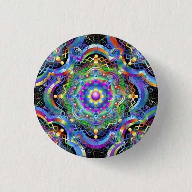Mandala Universe Colors Button (Front)