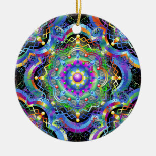Mandala Universe Colors Ceramic Ornament