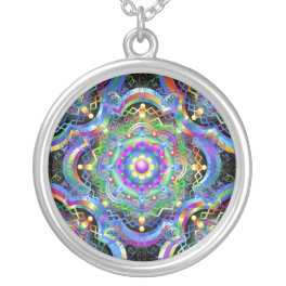 Mandala Universe Colors Silver Plated Necklace