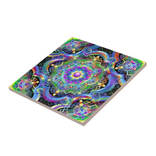Mandala Universe Colors Tile
