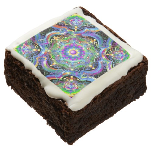 Mandala Universe Psychedelic Colors Brownie