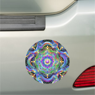 Mandala Universe Psychedelic Colors Car Magnet