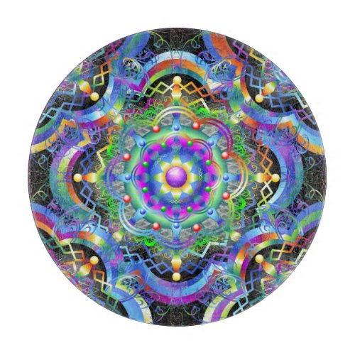 Mandala Universe Psychedelic Colors Cutting Board