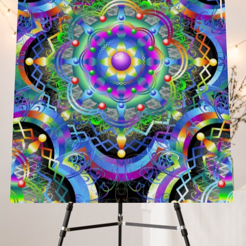 Mandala Universe Psychedelic Colors Foam Board